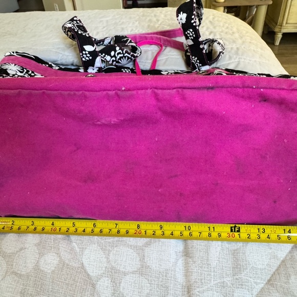 Thirty-One Floral Black and Pink Tote Bag - Picture 6 of 11